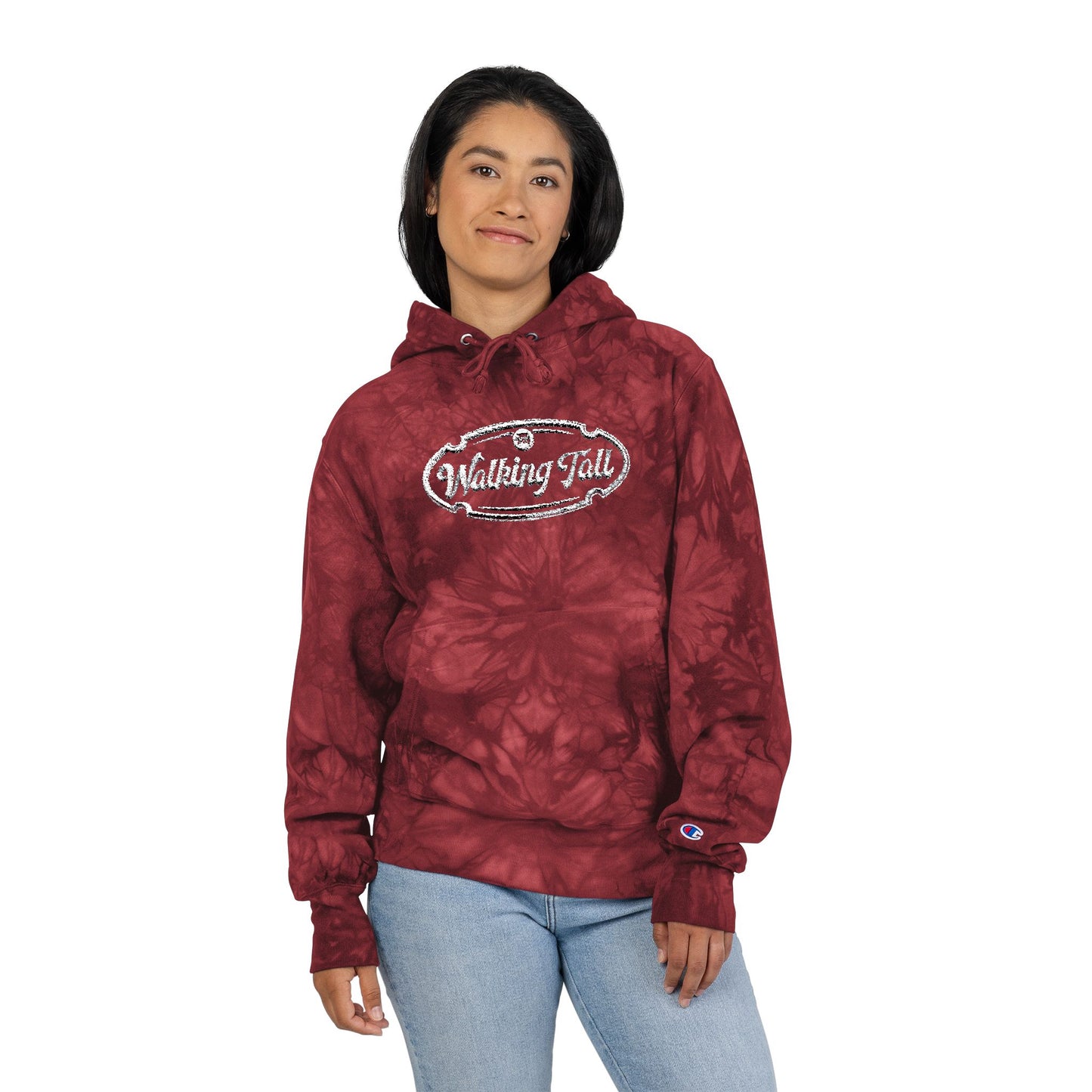 Walking Tall Tie-Dye Hoodie Embroidered Champion Unisex