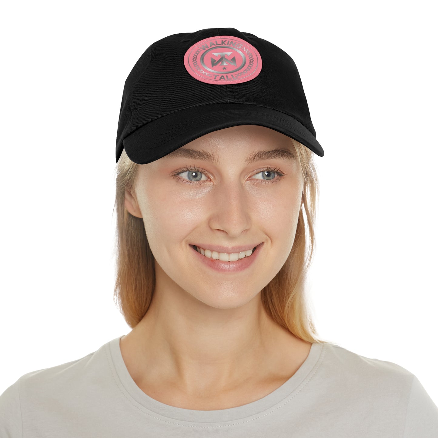 Walking Tall Dad Hat with Leather Patch (Round)