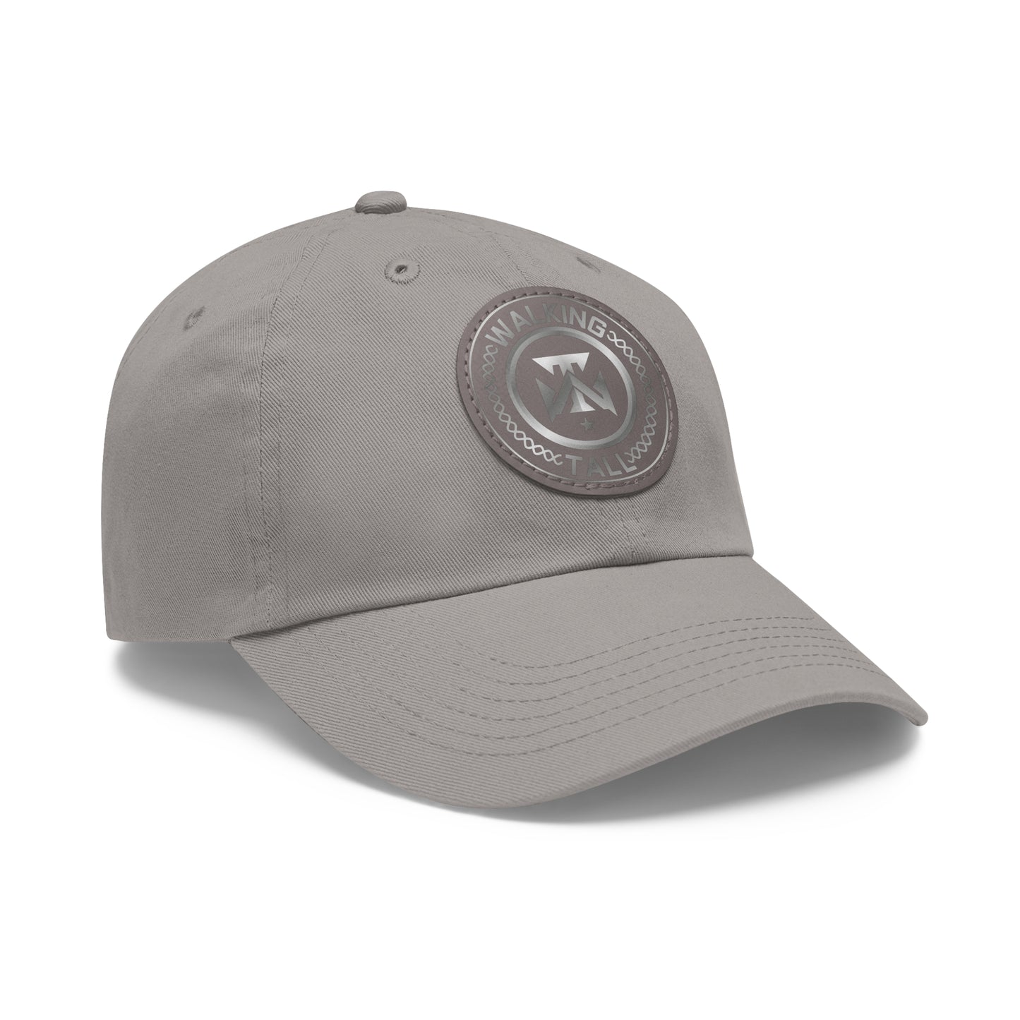 Walking Tall Dad Hat with Leather Patch (Round)