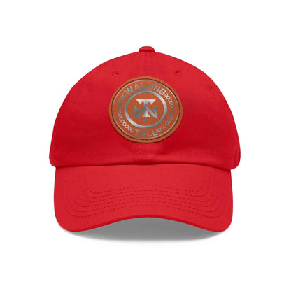 Walking Tall Dad Hat with Leather Patch (Round)
