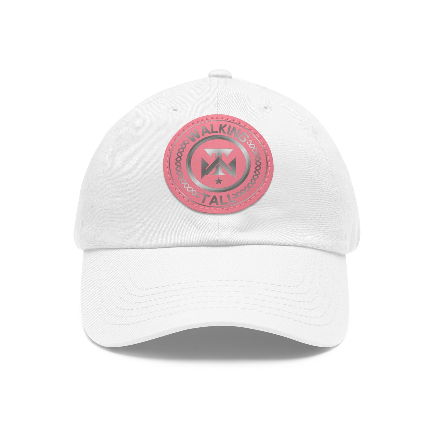 Walking Tall Dad Hat with Leather Patch (Round)