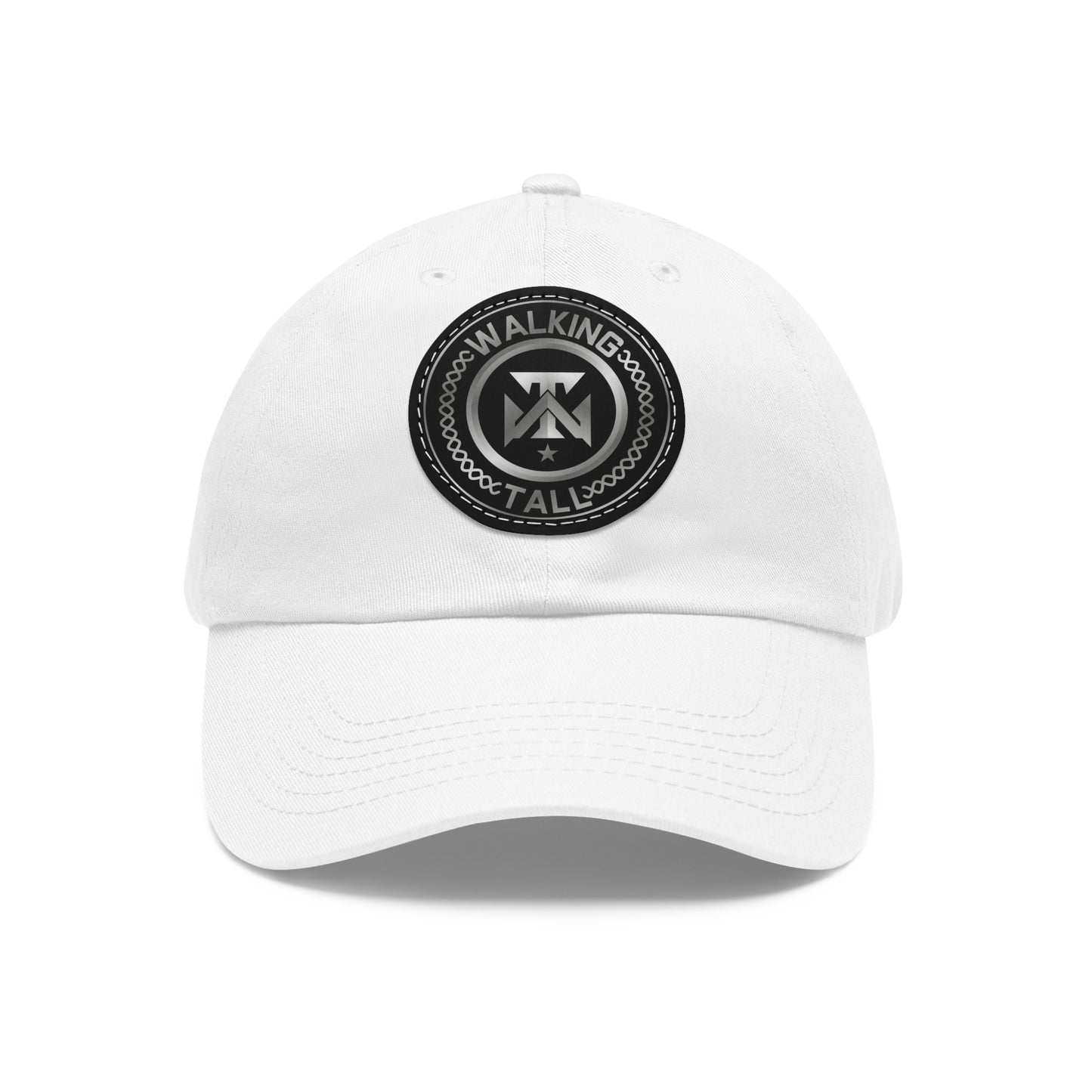 Walking Tall Dad Hat with Leather Patch (Round)