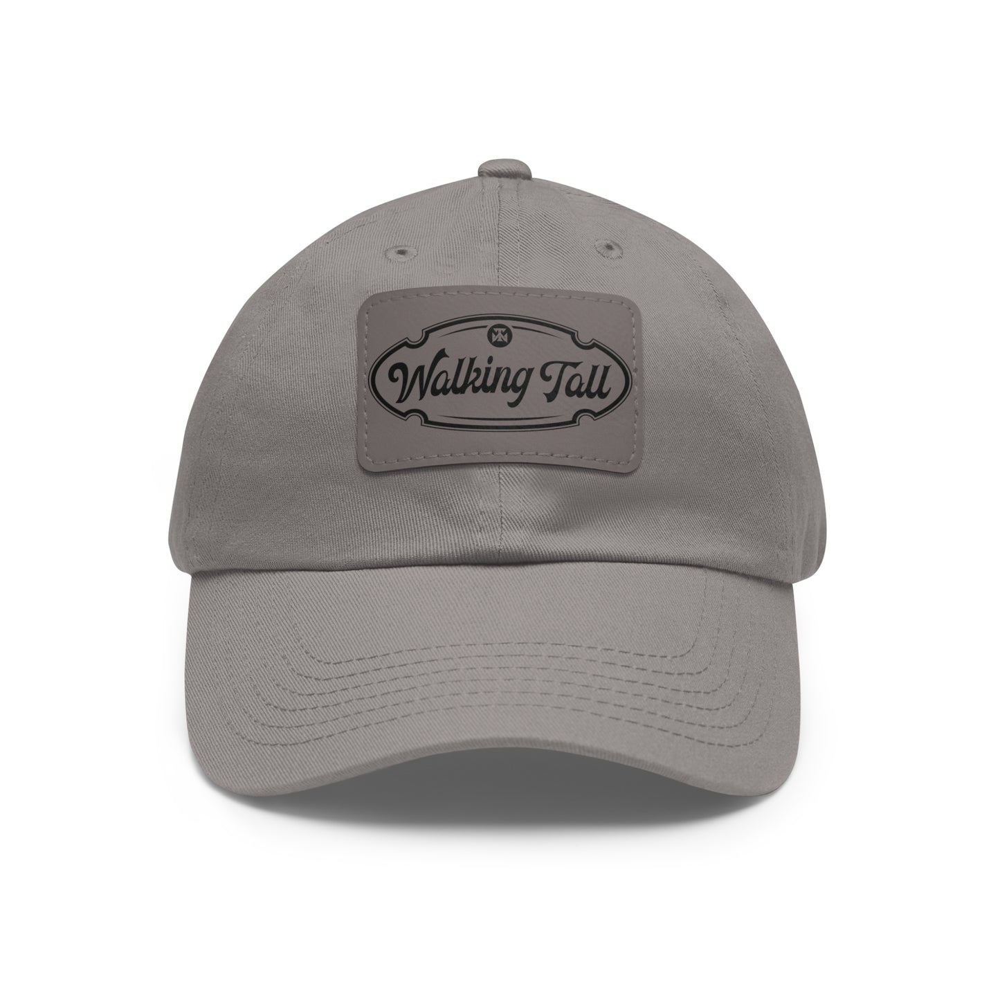 Walking Tall Dad Hat with Leather Patch (Rectangle)