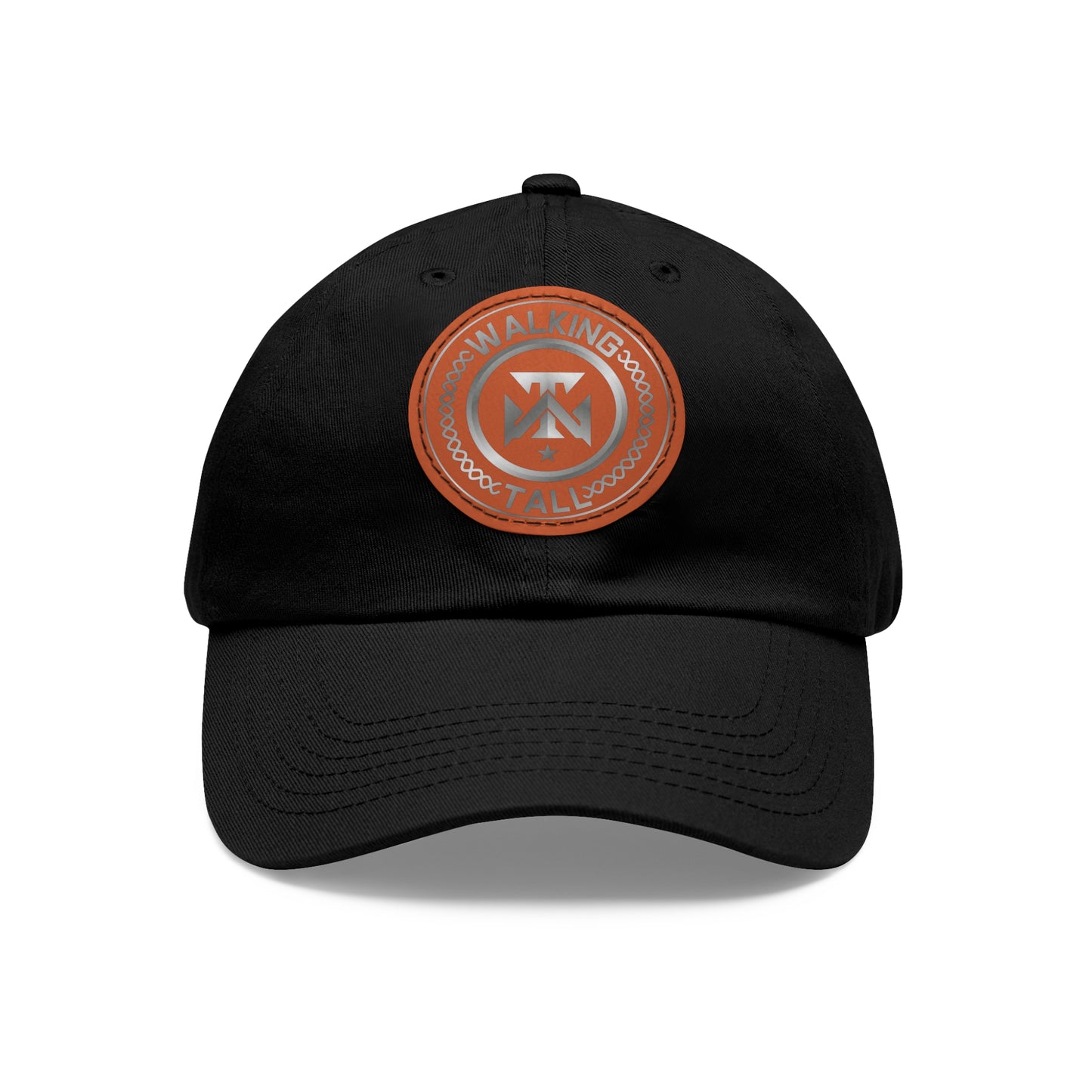 Walking Tall Dad Hat with Leather Patch (Round)