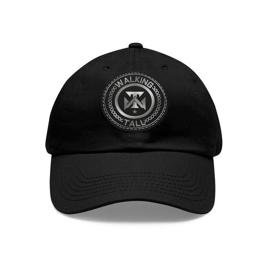 Walking Tall Dad Hat with Leather Patch (Round)