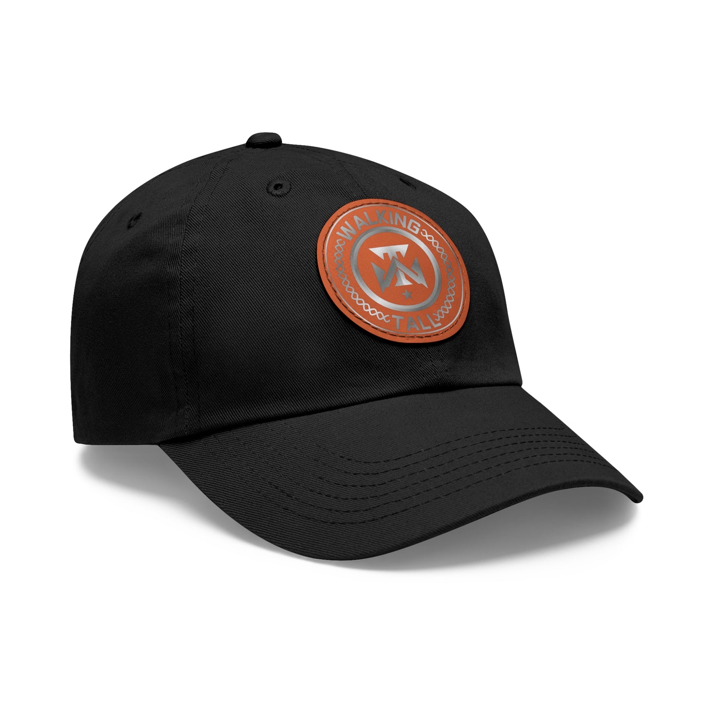 Walking Tall Dad Hat with Leather Patch (Round)