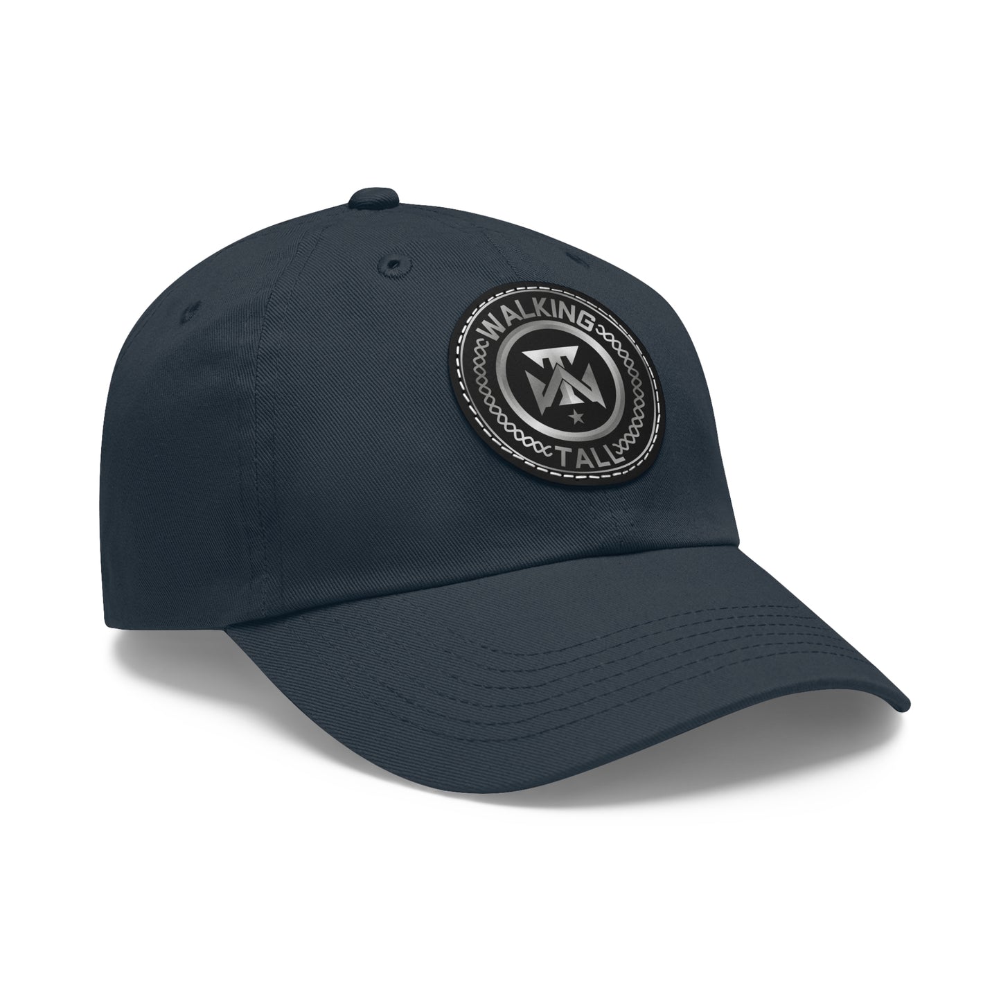 Walking Tall Dad Hat with Leather Patch (Round)