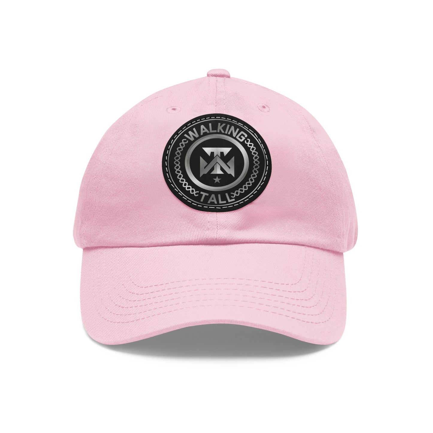 Walking Tall Dad Hat with Leather Patch (Round)