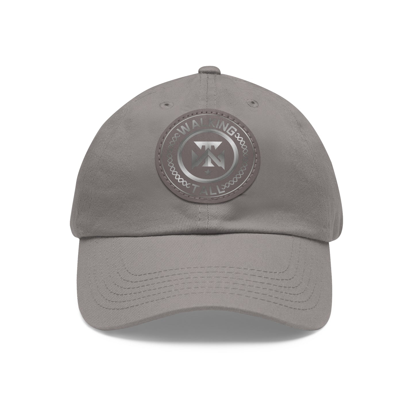 Walking Tall Dad Hat with Leather Patch (Round)