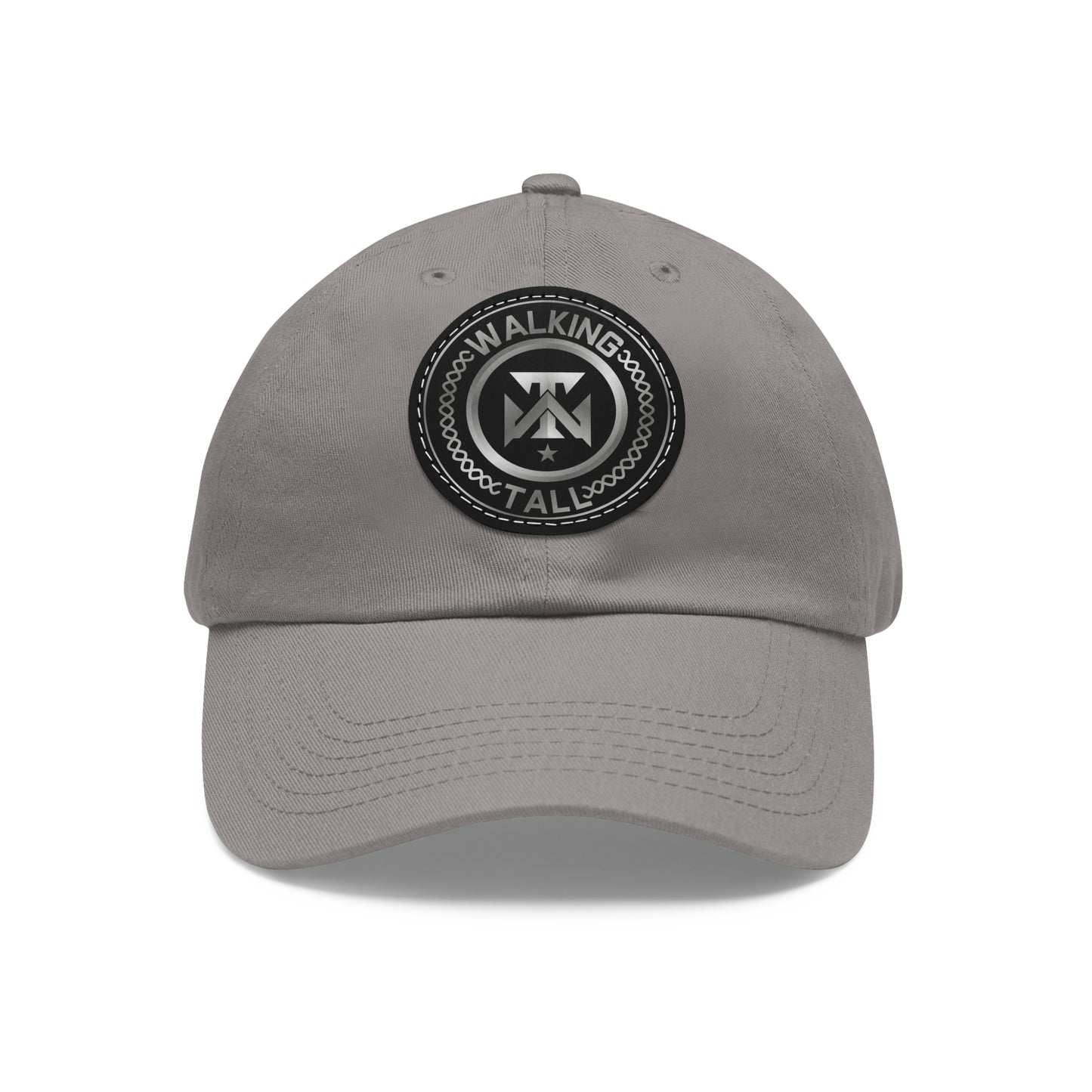 Walking Tall Dad Hat with Leather Patch (Round)