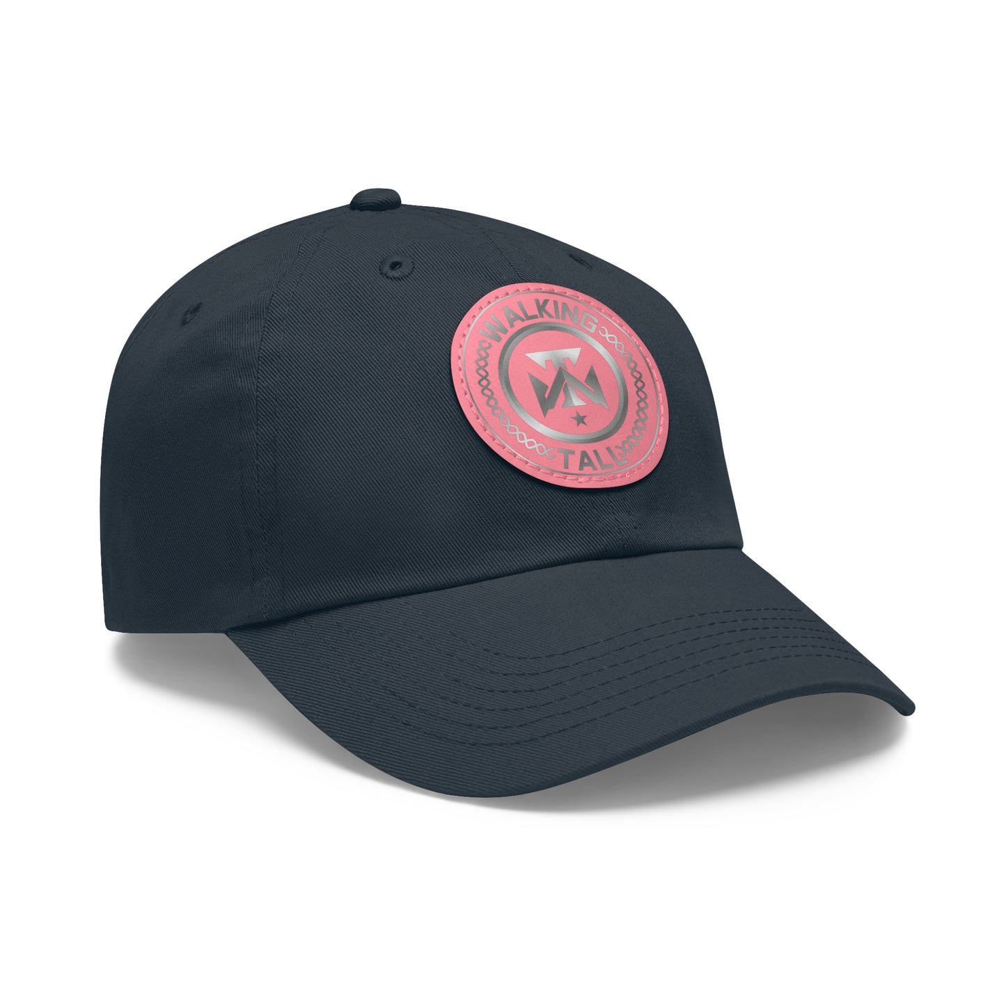 Walking Tall Dad Hat with Leather Patch (Round)