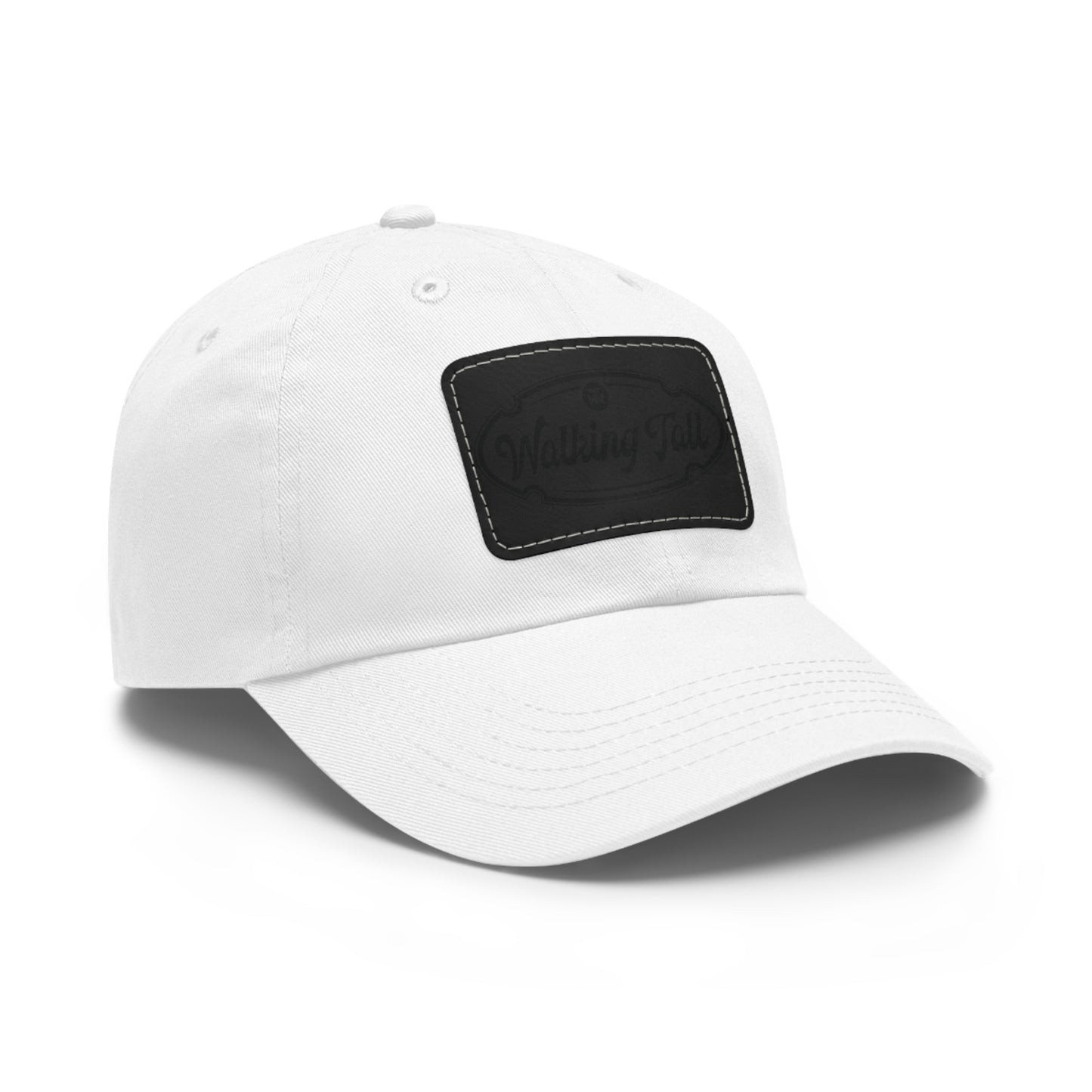 Walking Tall Dad Hat with Leather Patch (Rectangle)