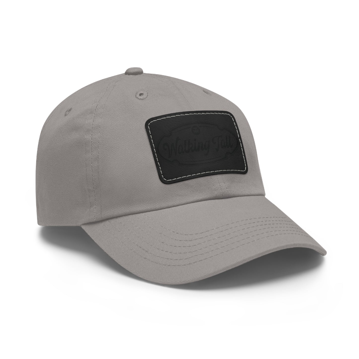 Walking Tall Dad Hat with Leather Patch (Rectangle)