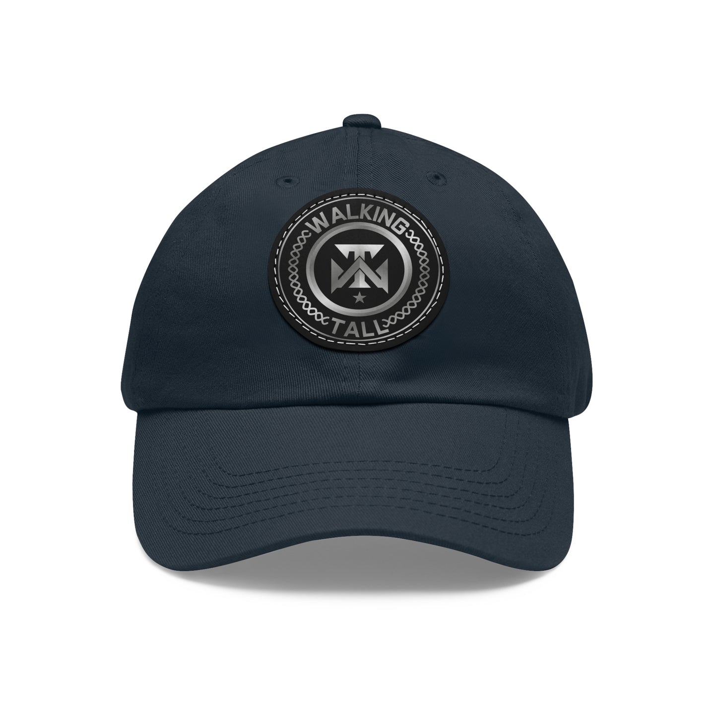 Walking Tall Dad Hat with Leather Patch (Round)