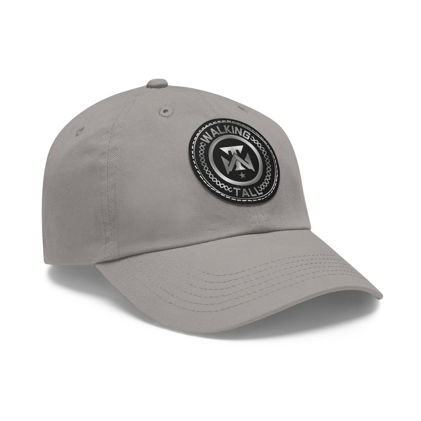 Walking Tall Dad Hat with Leather Patch (Round)