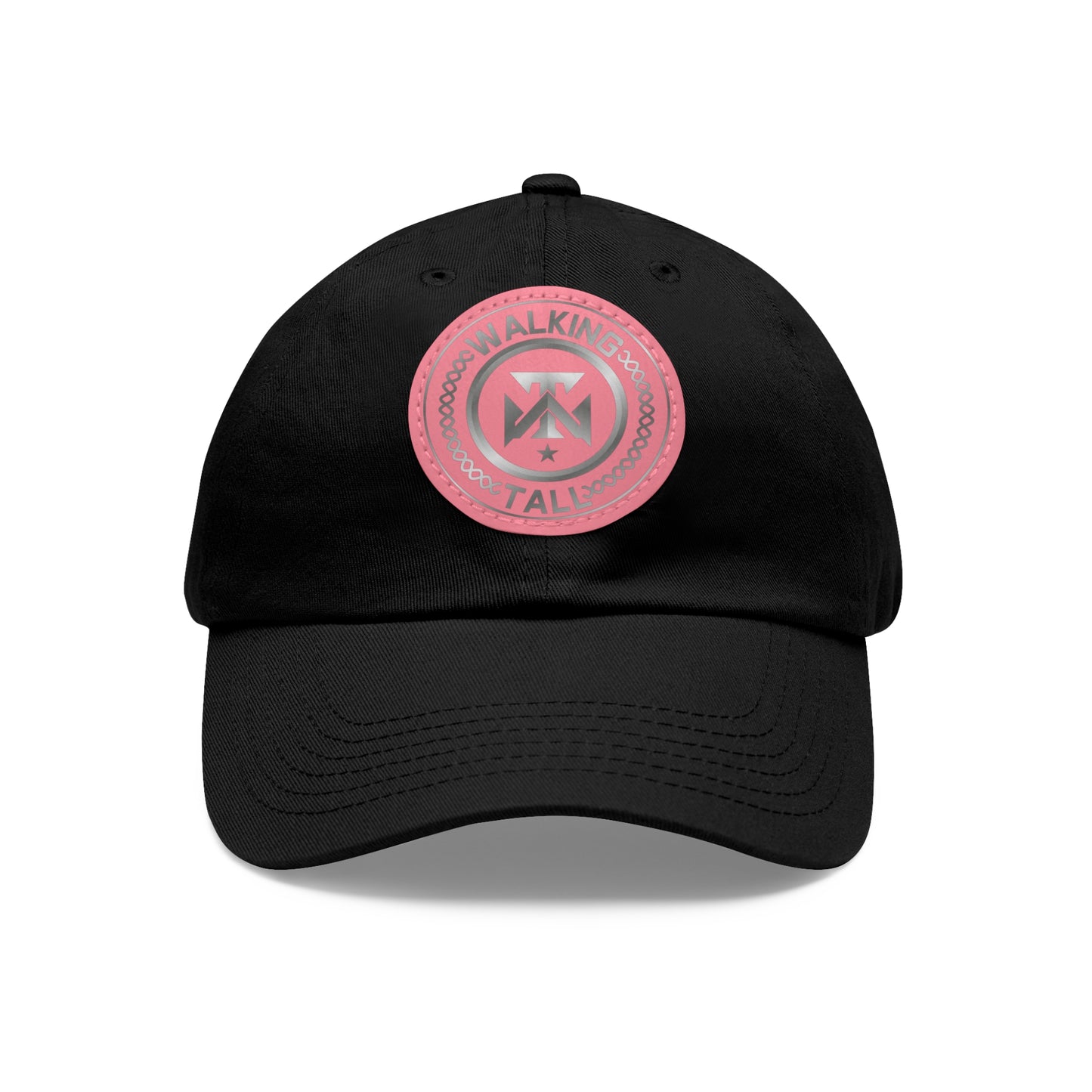 Walking Tall Dad Hat with Leather Patch (Round)