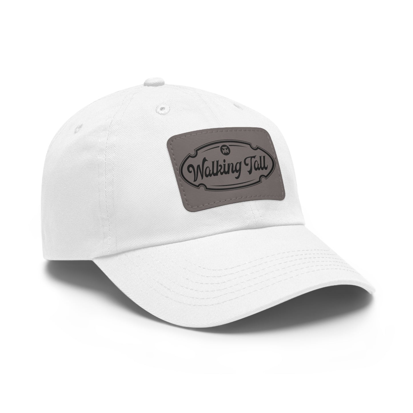 Walking Tall Dad Hat with Leather Patch (Rectangle)