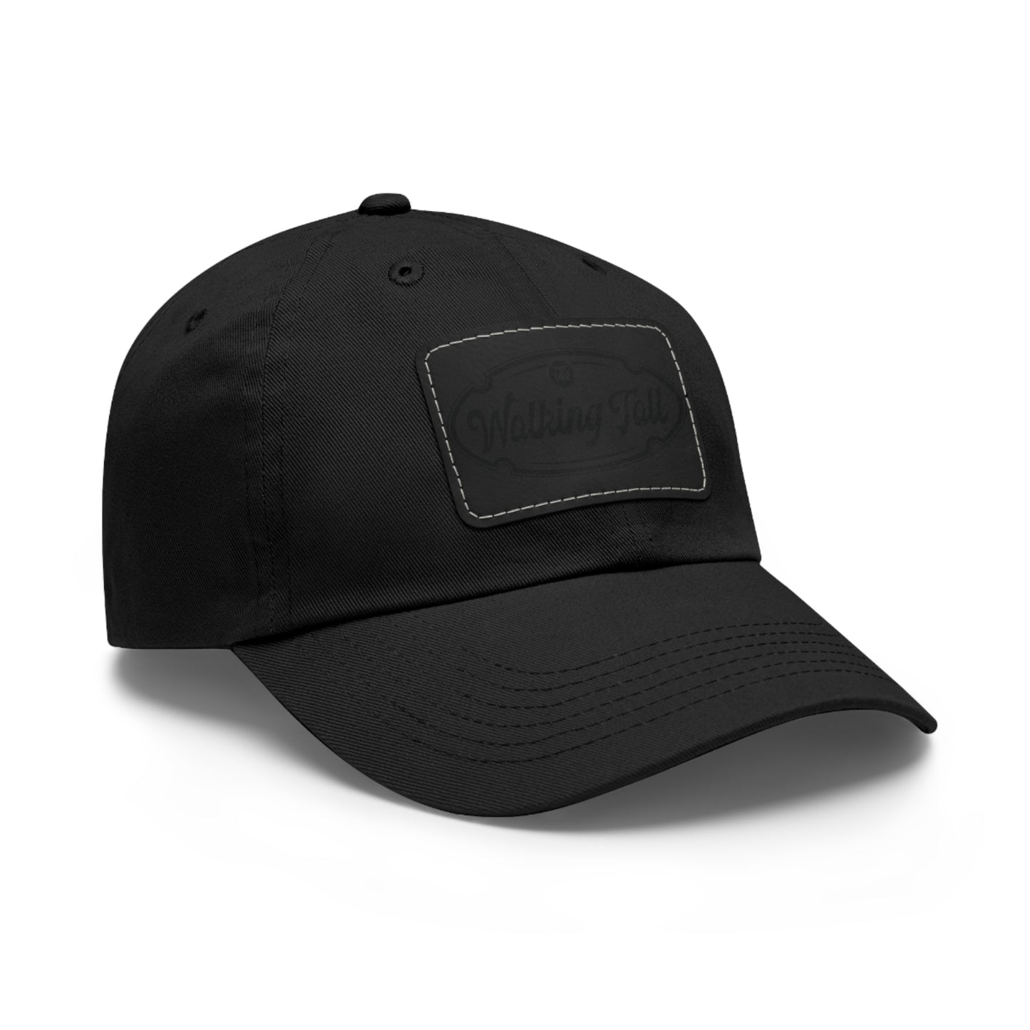 Walking Tall Dad Hat with Leather Patch (Rectangle)