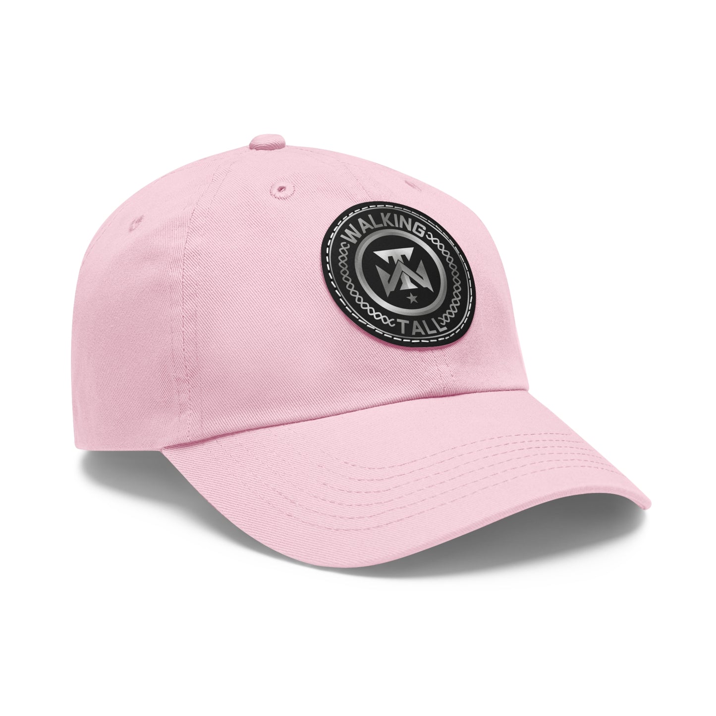 Walking Tall Dad Hat with Leather Patch (Round)