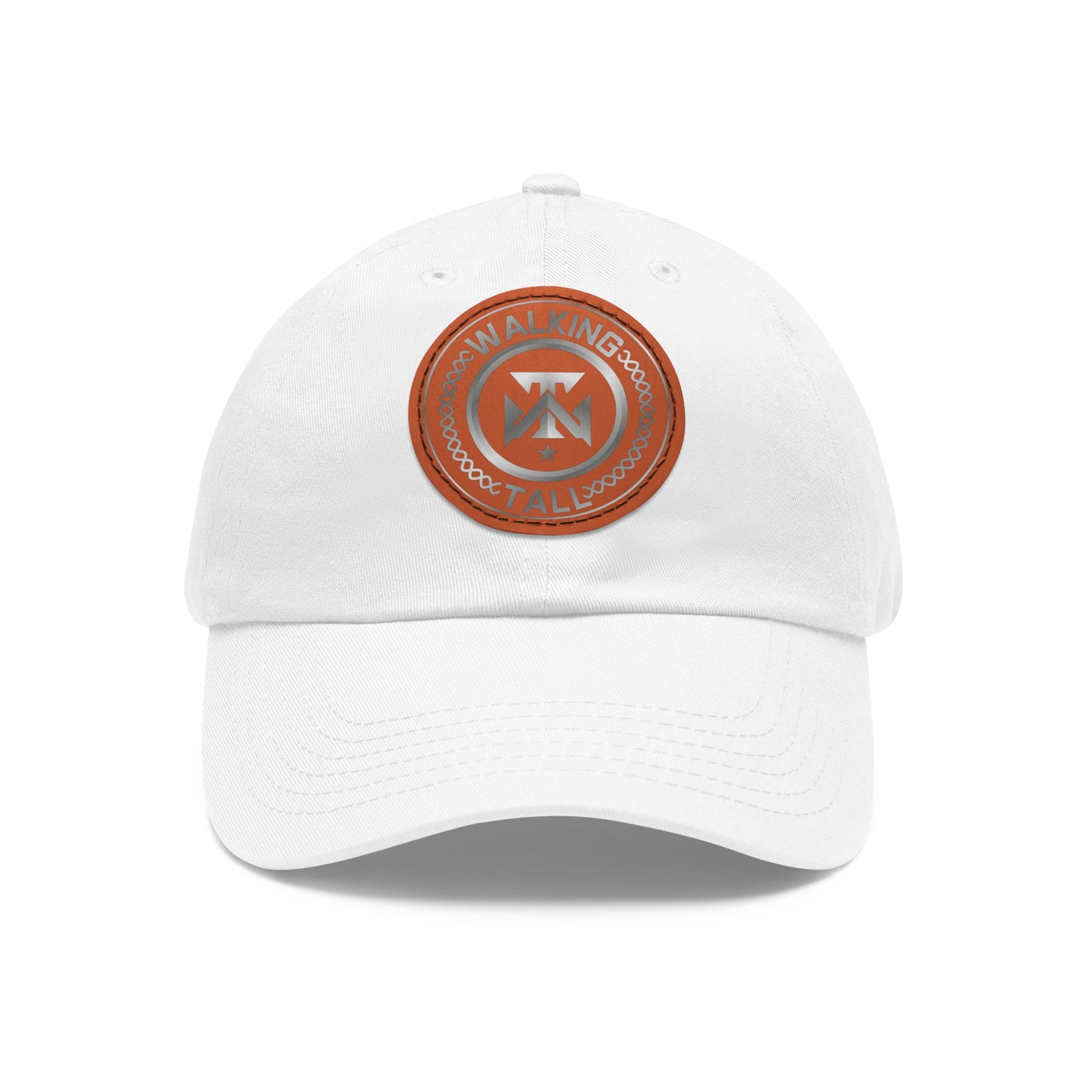 Walking Tall Dad Hat with Leather Patch (Round)