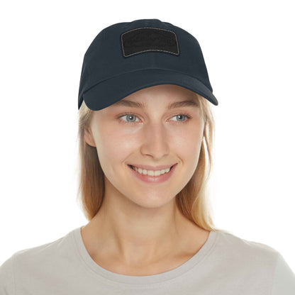 Walking Tall Dad Hat with Leather Patch (Rectangle)